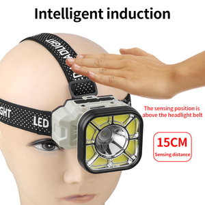 2 in 1 COB <span class=keywords><strong>LED</strong></span> faro faro esterno faro faro esterno lampada da bicicletta ricaricabile USB luce frontale per il campeggio - Product Image 2