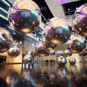 100cm 120cm 150cm 2m Ornament <b>Balloons</b> for Decoration Inflatable Mirror Ball Big Shiny Party <b>Customized</b> Fast Shipping Decorative - Product Image 4