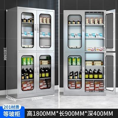 ตู้กระจกบนและล่างสแตนเลส 201