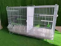 Vente en gros de cage en fil de fer d'élevage de perroquet Pigeon Cage extérieure en fil de métal pour grand perroquet blanc Cage à oiseaux de caille