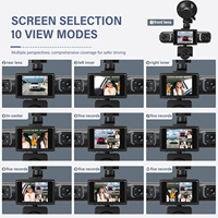 Caméra embarquée Podofo 2 pouces 1080P à 5 objectifs*5, enregistrement en boucle, vision nocturne, détection de mouvement, DVR pour véhicules, compatible OEM/ODM