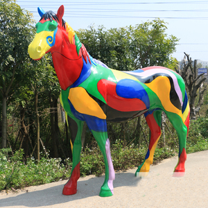 Esculturas de Animales de Fibra de Vidrio, Caballo Pintado de Tamaño Real para Exhibición - Product Image 4