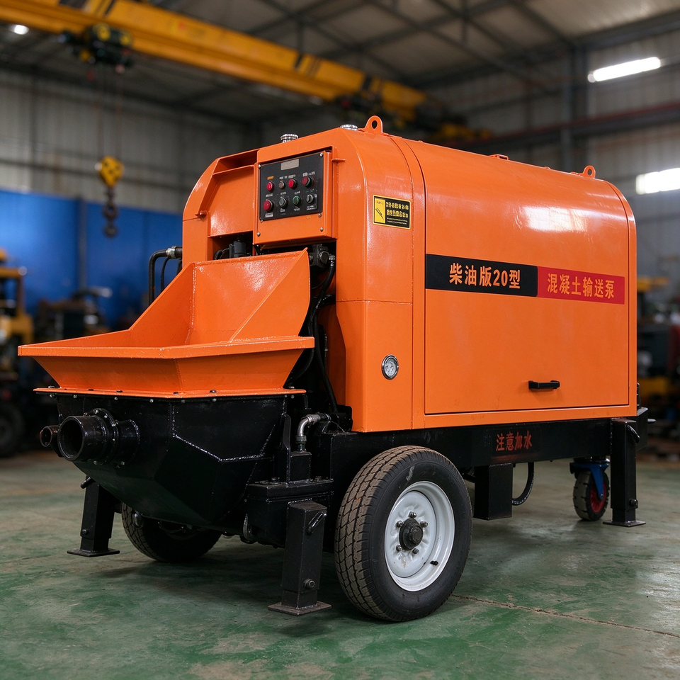 W Type Engine Design Diesel Engine Operated School Building Concrete Pump Machine Custom ...