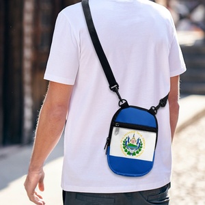 Bolso bandolera pequeño con solapa y patrón de bandera de <span class=keywords><strong>El</strong></span> Salvador personalizado unisex, venta al por mayor, bolsos laterales con cierre de cremallera para mujer y Niña - Product Image 4