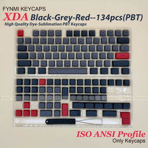 <span class=keywords><strong>DOLCH</strong></span> Fynmi ISO ANSI diseño XDA perfil Keycaps 9,0mm alto negro gris rojo PBT tinte sublimación Keycaps para teclado mecánico - Product Image 3
