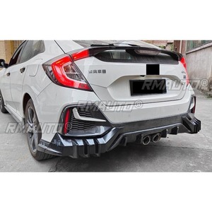 สำหรับ Honda Civic 2016-2021 Hatchback สไตล์ Mugen ชุดแต่งกันชนหลัง ลิปสปอยเลอร์ ดิฟฟิวเซอร์ สปอยเลอร์มุมกันชน ชิ้นส่วนตกแต่ง - Product Image 4