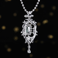 Liontin Batu Permata Halus Berlapis Emas 18K Solid Alami Kalung Mewah Perhiasan Ulang Tahun Pernikahan Kemurnian 100% Asal MZ