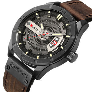 Reloj Deportivo de Cuarzo CURREN 8301 para Hombre con Correa de Cuero, Visualización de Fecha, Resistente al Agua, Reloj de Pulsera Informal para Negocios y Uso al Aire Libre - Product Image 2