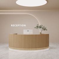 Bureau de réception moderne en MDF au design luxueux avec éclairage LED, taille personnalisée pour salon de beauté et supermarché