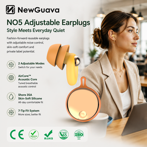 <span class=keywords><strong>Bouchons</strong></span> <span class=keywords><strong>d</strong></span>'oreilles réutilisables en silicone à double mode avec logo personnalisé et boule <span class=keywords><strong>d</strong></span>écorative pour concerts, festivals, bars et soirées - Product Image 1