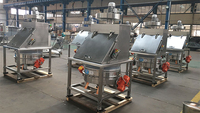 Station d'alimentation hygiénique sans poussière pour le déchargement de sacs de farine, avec criblage sécurisé et machine de tamisage vibratoire