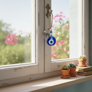 Objeto decorativo de adorno de vidrio EvilEye de 4 cm con diseño protector - Product Image 3