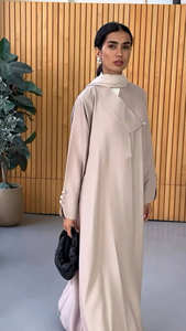 Loriya 2025 élégant nouveau Abaya ouvert Kimono Cardigan en gros femmes vêtements islamiques couleurs unies pour l'automne pour Dubaï <span class=keywords><strong>Turquie</strong></span> - Product Image 6