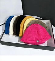 Bonnet unisexe chaud à revers, style casquette, couleur unie, pour homme et femme, idéal pour l'hiver et le quotidien