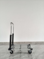 Chariot pliable portable en alliage d'aluminium avec roulettes silencieuses universelles, conception de rangement pliable pour le bureau, la maison et le transport logistique