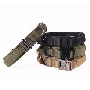<span class=keywords><strong>Collar</strong></span> táctico de nailon con hebilla de Metal de alta resistencia, accesorio ajustable para entrenamiento de mascotas, con mango - Product Image 1