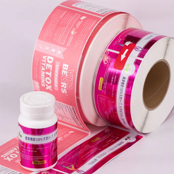 Gepersonaliseerde Custom Waterdicht Gezondheidszorg Lijm Voeding Label Afdrukken Roll Supplement Fles Prive Verpakking Sticker