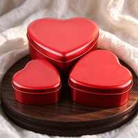 Boîte en métal rouge multi-tailles, en forme de cœur, ronde, carrée, rectangulaire, personnalisable, pour emballer des cadeaux, des bonbons, des biscuits