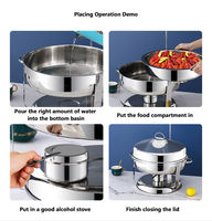 Luxuriöser Edelstahl-Chafing-Dish mit Alkoholheizung, Speisenwärmer für Buffet-Servierungen in Restaurants, Hotels und bei Partys