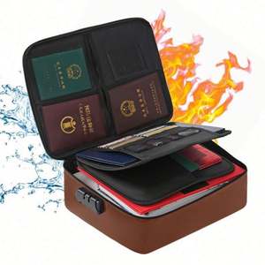 Caja de Almacenamiento Grande Resistente al Agua y al Fuego con Cierre de Cremallera de 3 Capas, Organizador de Archivos para Oficina y Hogar, Bolsa Ignífuga para Documentos con Cerradura - Product Image 1