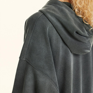 Vente en gros directe usine – Sweat à capuche 100 % coton pour le printemps, personnalisable avec logo, coupe oversize, faible MOQ, livraison rapide - Product Image 2