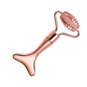 Rodillo Facial de Oro Rosa con Púas Metálicas para Masaje Facial, Venta al por Mayor con Logotipo Personalizado, Herramientas de Belleza para el Cuidado de la Piel - Product Image 2