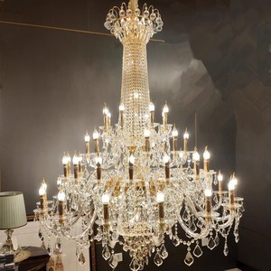 Lámpara de Araña de Cristal Estilo Europeo para Salas de Estar con Techos Altos, Lujosa y Elegante, Adecuada para Escaleras de Dúplex, Vestíbulos de Hotel - Product Image 2