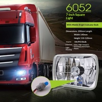 Phare carré 7 pouces 6052/6054, feux de croisement/route 6x7 pour ampoules LED H4/P43T 12V, phare de camion LED 12V, phares carrés en métal