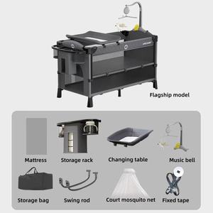 Cuna Portátil Moderna para Bebé, Cama Móvil Plegable Grande con Barandilla de Seguridad para Recién Nacidos, Multifuncional para Uso en Casa, Hospital, Parque y Escuela - Product Image 4