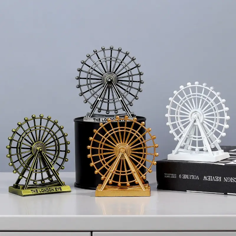 DREA Cheap Mini Rotatable Ferris Wheel Kids Room Decor Metal Office Home Decoration Accessories