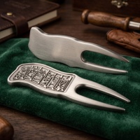 Fourche de réparation de divots de golf personnalisée en forme unique, en alliage de zinc avec logo émaillé, outil de golf, accessoire de golf, vente en gros