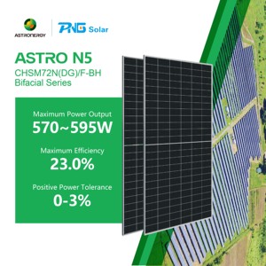 แผงโซลาร์เซลล์ <span class=keywords><strong>Chint</strong></span> Tier 1 <span class=keywords><strong>Astronergy</strong></span> 595w 590w 585w 580w 575w แบบ Half Cell Bifacial Double Glass N Type Topcon - Product Image 1