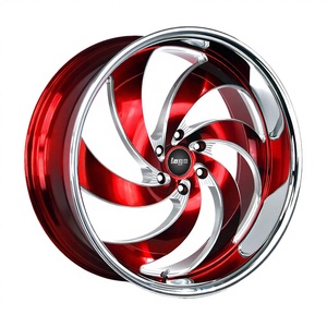 Jantes en alliage RGW 2 pièces à déport profond 20-26 pouces, lèvre chromée rouge, forgées par rotation, pour Bronco Traverse, garantie 3 mois - Product Image 2
