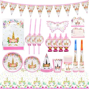 LUCKY Festival party scene atmosphere props decoration supplies unicorn models birthday party backdrop banner triangle flag