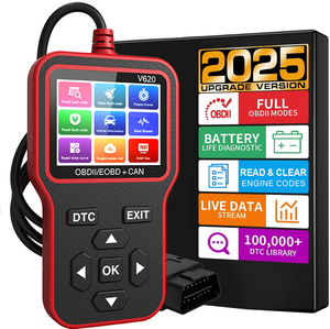 Escáner OBD2 para coche, herramienta de diagnóstico, lector de código, probador de voltaje de coche, escáner de código de falla del motor, probador de carga, herramienta de diagnóstico V620 - Product Image 2