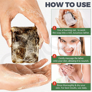 <span class=keywords><strong>Savon</strong></span> noir africain Luxfume avec beurre de karité, nourrit et adoucit la <span class=keywords><strong>peau</strong></span>, nettoie en profondeur les pores, contrô<span class=keywords><strong>le</strong></span> <span class=keywords><strong>le</strong></span> sébum, végétalien - Product Image 4