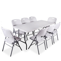 Chaises pliantes en résine plastique HDPE blanches, robustes, légères et durables, pour banquets, fêtes, empilables, pliables, salon, appartement