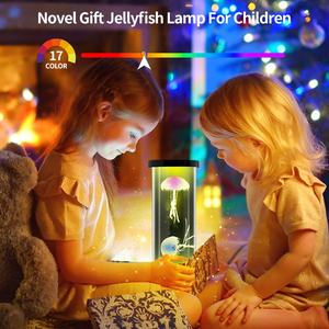 2025 productos novedosos lámpara de medusas que cambia de Color LED Lava luces nocturnas juguetes Jelly Fish Llama luz sensorial lámpara de mesa moderna - Product Image 6