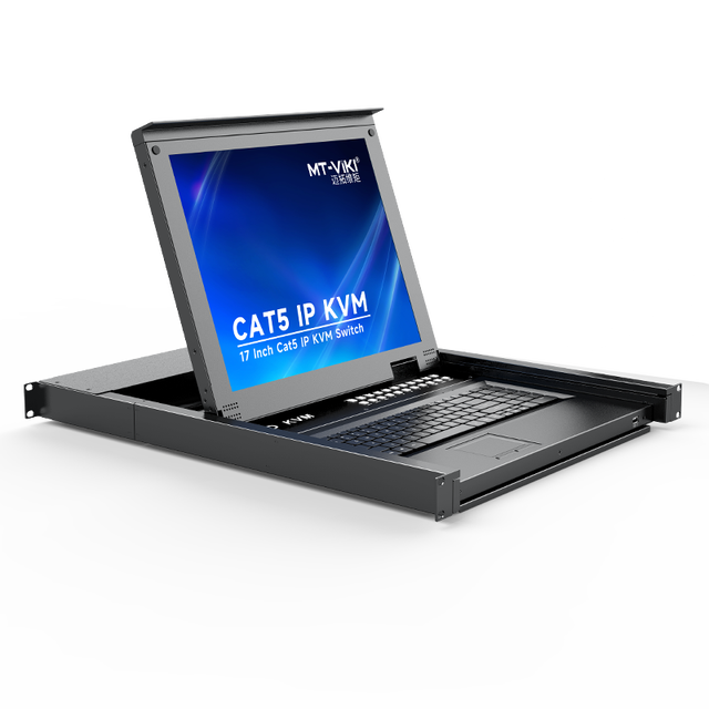17" IP LED KVM Switch 32 Port VGA Over Ethernet, MT-VIKI 1U Rackmount IP LCD KVM Drawer Over CAT6, 19 Inch KVM Console Over IP