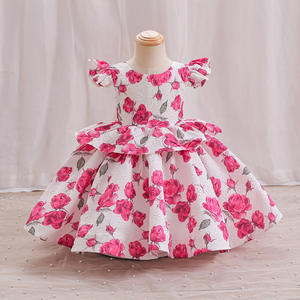 Flores niñas vestido verano sin mangas moda elegante pequeña princesa vestido baile cumpleaños fiesta disfraz 2-10 años <span class=keywords><strong>ropa</strong></span> para niños - Product Image 3
