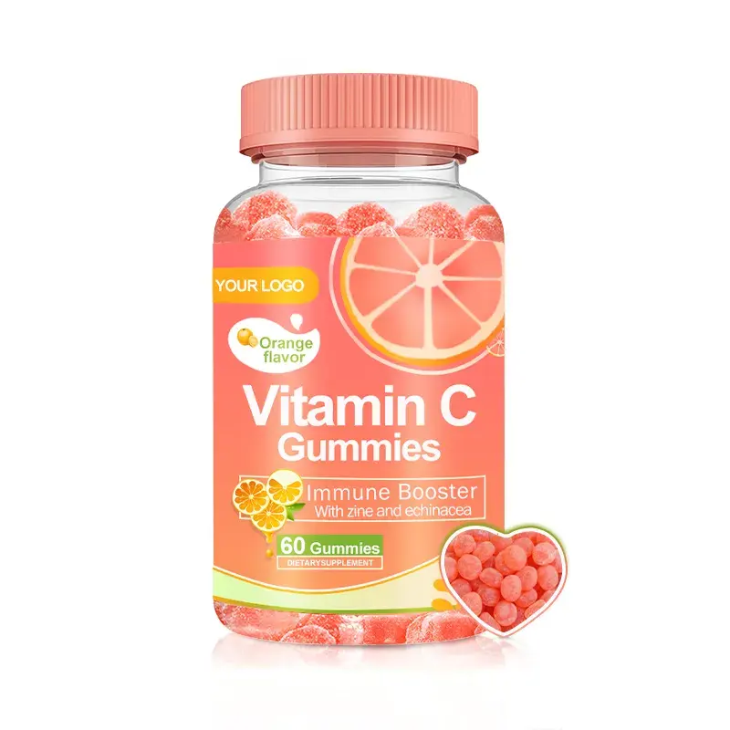 Caramelle gommose personalizzate alla vitamina C di vendita calda per orsi per adulti e bambini caramelle gommose confezione di bottiglie di sapore fruttato dolce arancione da CN