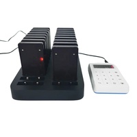 Sistema de Llamada Inalámbrico para Restaurante con Pager, Localizador Vibratorio Impermeable de Largo Alcance (20 unidades) para Camareros y Posavasos sin Logotipo