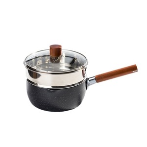 Japanese Snow Flat Pot Non-Stick Small Saucepan With Lid For Induction And Gas Stoves 1.5L Cooking Noodles Porridge Milk - Product Image 5