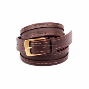 Venta al por mayor de cuero genuino marrón cinturón de lujo genuino cinturón de cuero personalizado para hombres y mujeres Hecho EN LA India Pedido a granel aceptado - Product Image 1