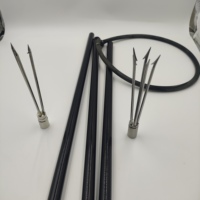 Pêche Hawaiian Sling Pole Spear pour Power Head Spear Fishing Poteau en fibre de verre avec barbe 2 mètres 3 pièces Breakdown Pole