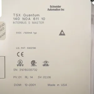 New and in Stock Automation 140 <strong>Noa</strong> 611 10 Pv: 01 Rl: 14 Sv: 02.06 Interbus S -un- for Plc, Pac &amp; Dedicated Ctrlrs - Product Image 3