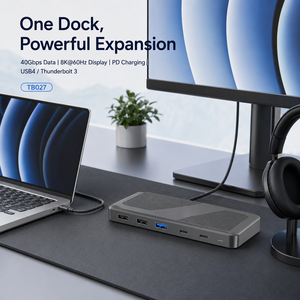 Base de Conexión Thunderbolt 3 10 en 1, 40 Gbps, 8K+60Hz DP, 100W PD, Concentrador <span class=keywords><strong>USB</strong></span> para Portátiles - Product Image 2