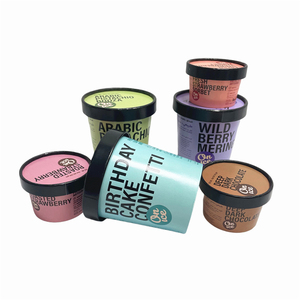 Giấy Đựng Kem Dùng Một Lần 3/5/8/16/18 Oz In Theo Yêu Cầu Cấp Thực Phẩm Cốc Gelato Có Nắp Đậy Và Thìa - Product Image 4