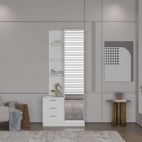 Commode à tiroirs blanche avec miroir de coiffeuse, design minimaliste, commode de chambre à coucher, vente chaude