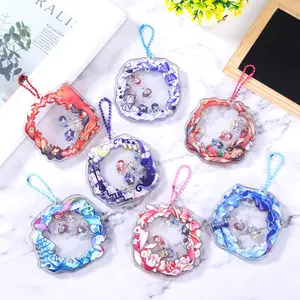 PAKA Best Custom Round Acrylic Keychain Clear Acrylic Keychain Blanks Acrylic Shake Keychain Anime Printed Charm Plastic OEM